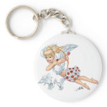 Cute Cupid Angel with Love Arrow by Al Rio Keychains