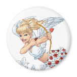Cute Cupid Angel with Love Arrow by Al Rio Fridge Magnet