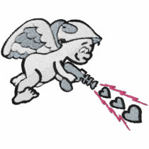Cute Cupid With Ray Gun Pocket embroidered shirts by silly_strings Cute Cupid With Ray Gun Pocket embroidered shirts