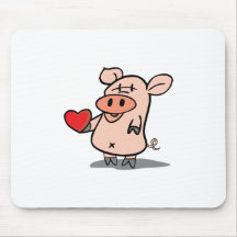 Cute "Cupig" Cupid Valentines Design Mouse Mats