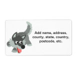 Cute Curious Cartoon Wolf Shipping Label labels