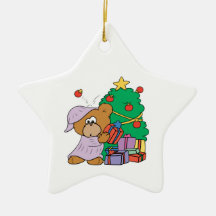 cute curious christmas bear christmas ornaments