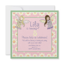 Cute Custom Angel Fairy Birthday Party Invites invitations