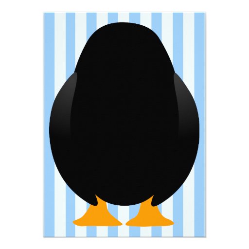 Cute Custom Birthday Party Penguin Invite - Blue