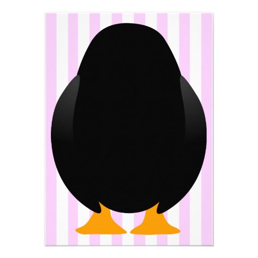 Cute Custom Birthday Party Penguin Invite - Pink