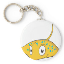 Cute Custom Stingray Cartoon Shirt Keychain
