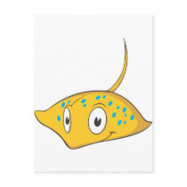 Cute Custom Stingray Cartoon Shirt Postcard