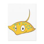 Cute Custom Stingray Cartoon Shirt postcards