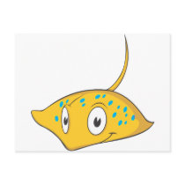 Cute Custom Stingray Cartoon Shirt Post Cards