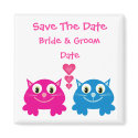 Cute Customizable Cartoon Cats Save The Date magnets