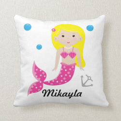 Cute Customizable Mermaid Pillow - Under The Sea