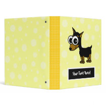Cute Customizable Minpin Binder - Yellow