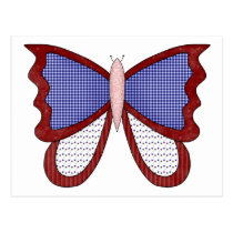 Cute Customizable Patriotic Butterfly Tees, Gifts postcards