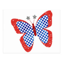 Cute Customizable Patriotic Butterfly Tees, Gifts postcards