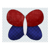 Cute Customizable Patriotic Butterfly Tees, Gifts postcards