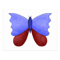 Cute Customizable Patriotic Butterfly Tees, Gifts postcards
