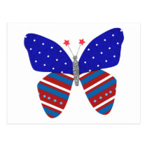 Cute Customizable Patriotic Butterfly Tees, Gifts postcards