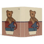 Cute Customizable Patriotic Teddy Bear Binder