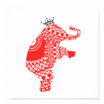 Cute Cute Red Elephant Baby Nursery Print