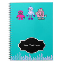 Cute Cyborgs Robot Spiral Note Book