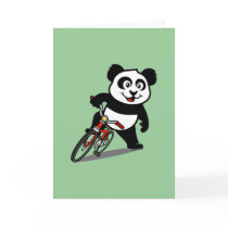 Cute Cycling Panda Greeting Cards