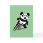 This cute cycling panda sits on bike in this adorable design. This makes a perfect gift for bicyclers or bicycling fanatics. Great for everyone who loves cute pandas and biking.