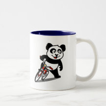 Cute Cycling Panda Coffee Mugs