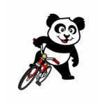 This cute cycling panda sits on bike in this adorable design. This makes a perfect gift for bicyclers or bicycling fanatics. Great for everyone who loves cute pandas and biking.