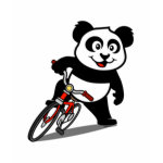 This cute cycling panda sits on bike in this adorable design. This makes a perfect gift for bicyclers or bicycling fanatics. Great for everyone who loves cute pandas and biking.