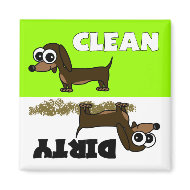 Cute Dachshund Clean / Dirty Dishwasher Magnet magnet