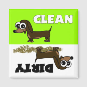 Cute Dachshund Clean / Dirty Dishwasher Magnet magnet