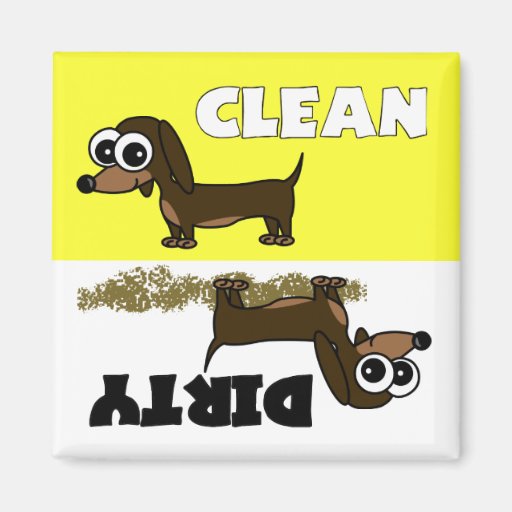 Cute Dachshund Clean / Dirty Dishwasher Zazzle