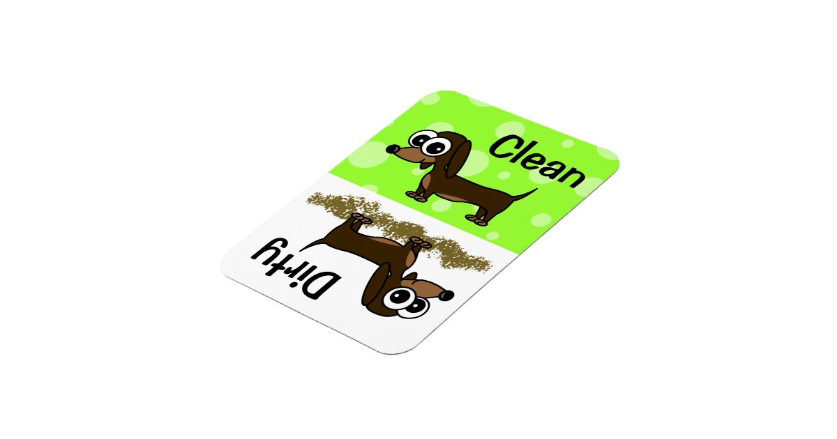 Cute Dachshund Clean / Dirty Dishwasher Zazzle