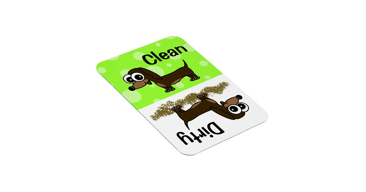 Cute Dachshund Clean / Dirty Dishwasher Zazzle