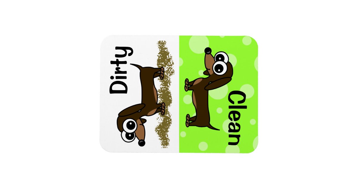 Cute Dachshund Clean / Dirty Dishwasher Zazzle