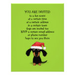 Cute Dachshund Santa Clause Christmas Party Announcement
