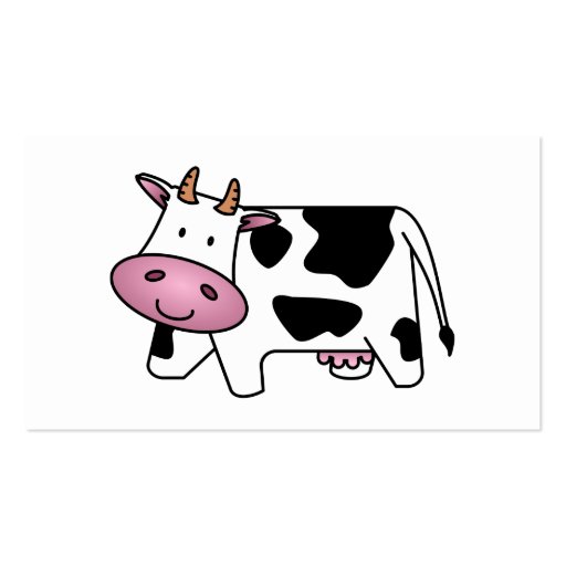 Cute Dairy Cow Business Card Template (back side)