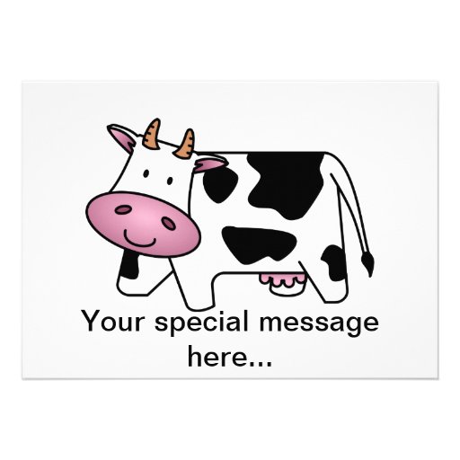 Cute Dairy Cow Custom Announcement