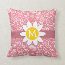 Cute Daisy; Blush Pink Paisley; Floral Throw Pillows