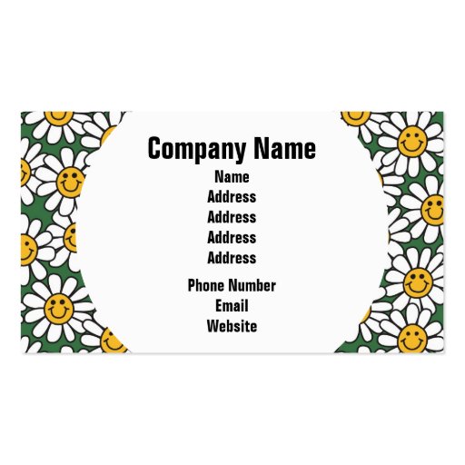 Cute Daisy Flower Pattern Business Cards (front side)