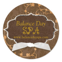 Cute Damask Swirls Spa Shop Business Product Label stickers