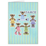 Cute Dancing Ballerina Bears Greeting Cards
