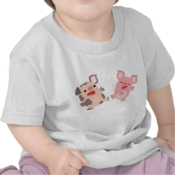 Cute Dancing Cartoon Pigs Baby T-Shirt