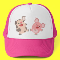 Cute Dancing Cartoon Pigs Hat
