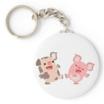 Cute Dancing Cartoon Pigs Keyring Key Chains