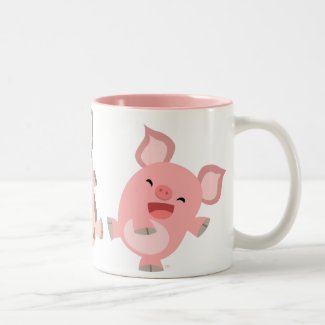 Cute Dancing Cartoon Pigs Mug mug