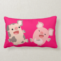 Cute Dancing Cartoon Pigs Pillow
