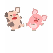 Cute Dancing Cartoon Pigs Women T-Shirt by Lioness_Graphics Cute Dancing Cartoon Pigs Women T-Shirt