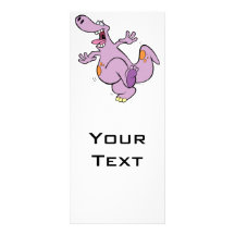 cute dancing dino dinosaur cartoon rack card design