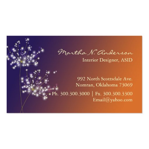 Cute Dandelions Professional Business Cards (back side)
